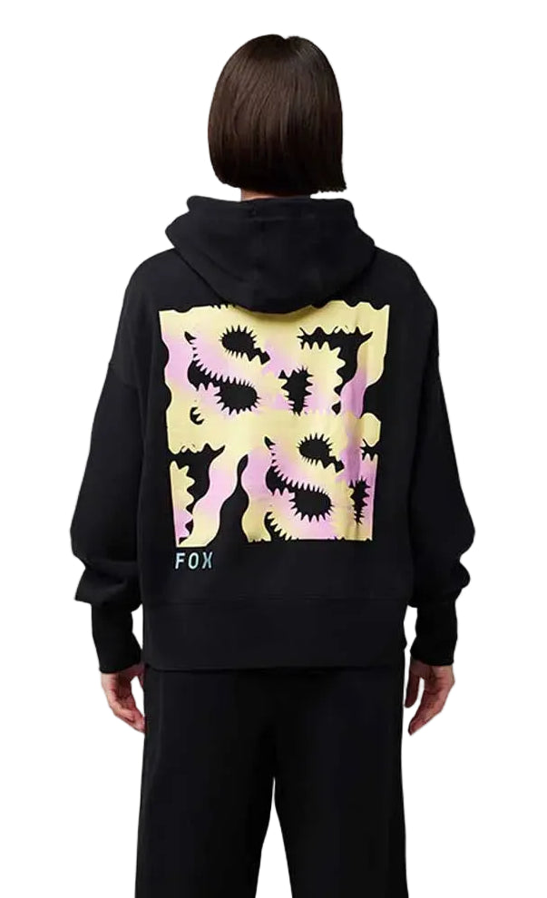Fox TS57 OV Fleece Pullover Black BACK FACING MODEL 