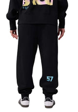Fox TS57 OV Fleece Pant Black BACK FACING MODEL 