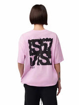 Fox TS57 OV Short Sleeve Tee Bubblegum BACK FACING MODEL