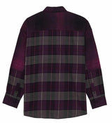 Fox W Oversized Flannel Shirt Sangria BACK 