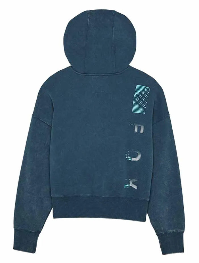 Fox Women's Throttle Oversized Fleece Pullover Dark Vintage BACK