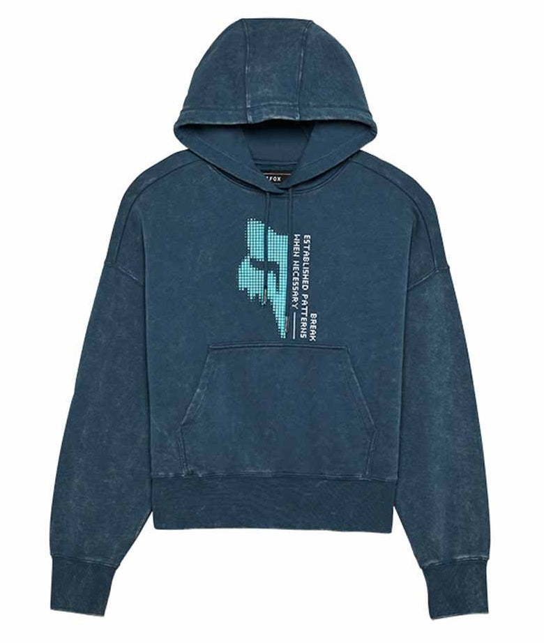 Fox Women's Throttle Oversized Fleece Pullover Dark Vintage FRONT