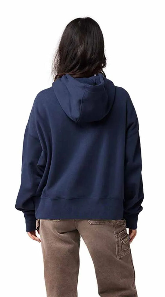 Fox W Moto-X Oversized Fleece Pullover Midnight BACK FACING MODEL 