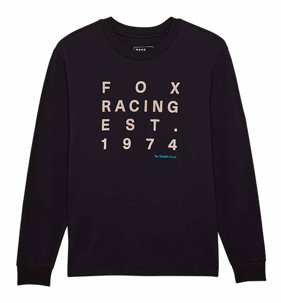 Fox W EST.1974 Long Sleeve Tee Black FRONT 