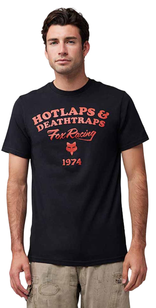 Fox Hotlaps SS Premium Tee Black FRONT FACING MODEL