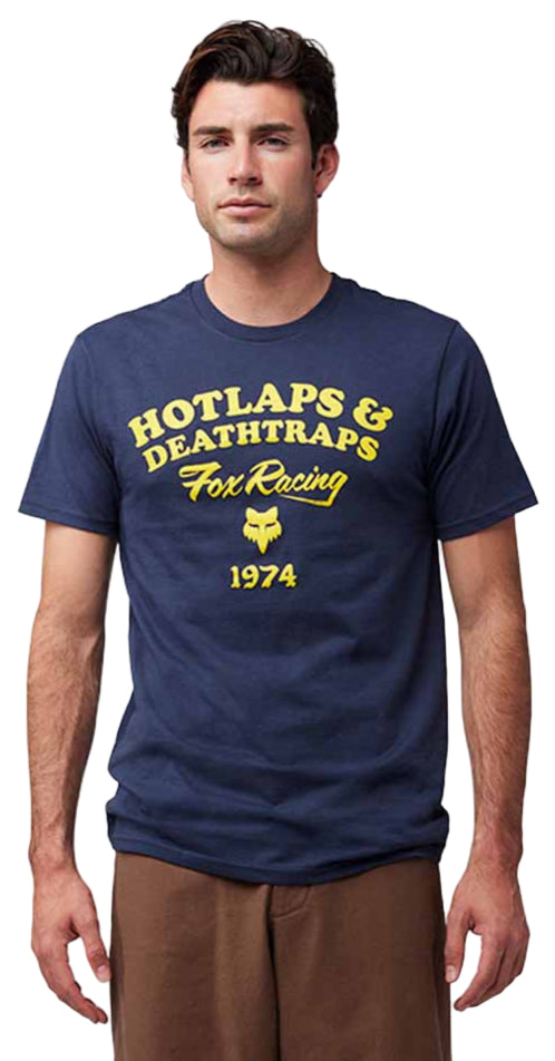Fox Hotlaps SS Premium Tee Midnight FRONT FACING MODEL
