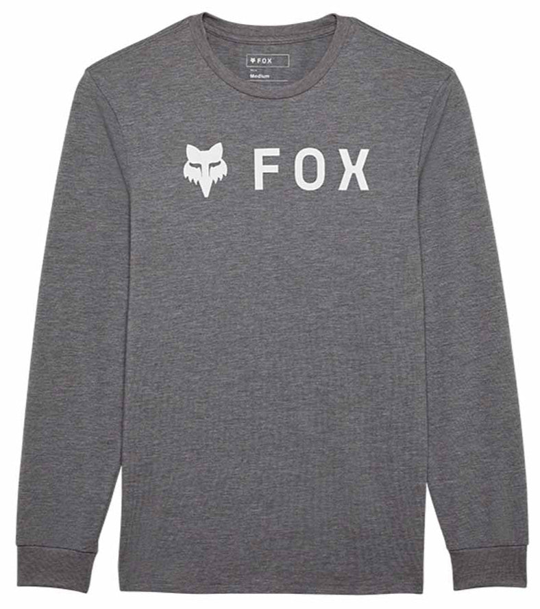 Fox Absolute LS Tech Tee Heather Graphite FRONT 