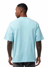 Fox Wordmark OV SS T-Shirt Light Blue BACK FACING MODEL 