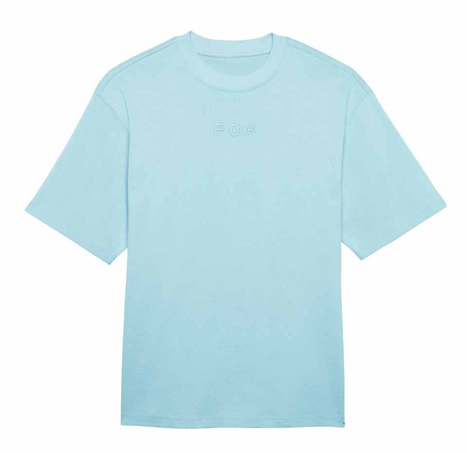 Fox Wordmark OV SS T-Shirt Light Blue FRONT 