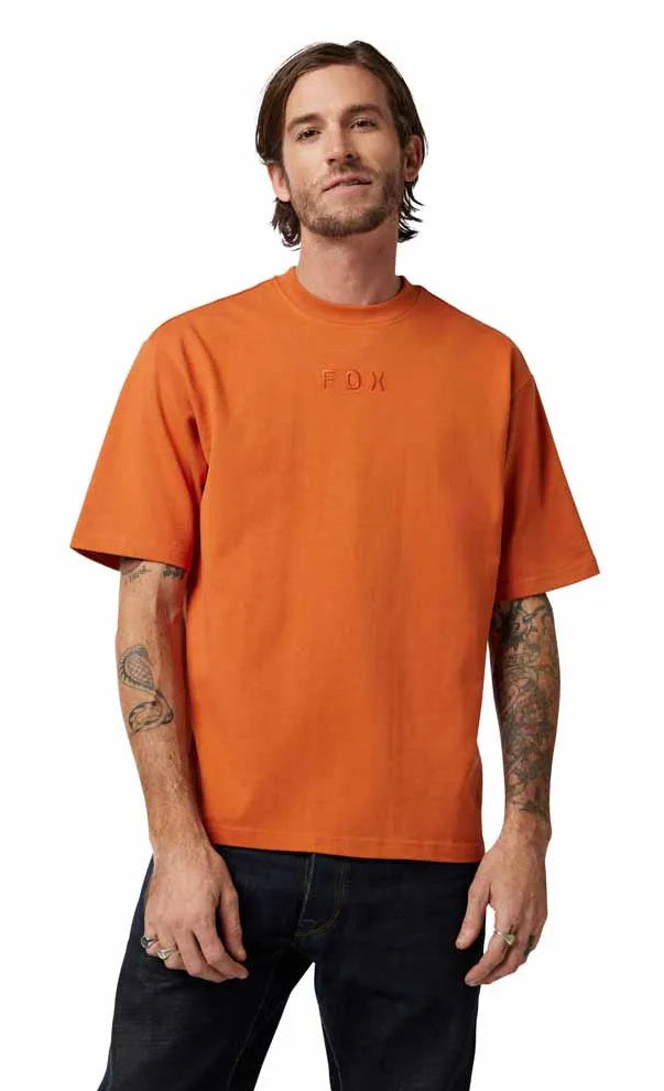 Fox Wordmark OV SS Tee Chocolate