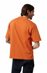 Fox Wordmark OV SS Tee Chocolate BACK FACING MODEL 