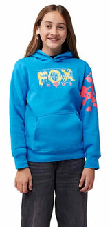 Fox Youth Energy Fleece Pullover Tru Blu FRONT FACING MODEL
