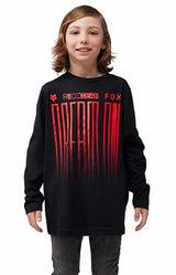 Fox Youth RS Dream Long Sleeve Tee Black FRONT FACING MODEL