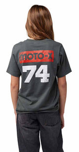Fox Youth 74 Short Sleeve Tee Dark Shadow back facing model 