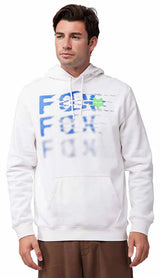Fox Emotion Fleece Pullover White FRONT FACING MODEL 