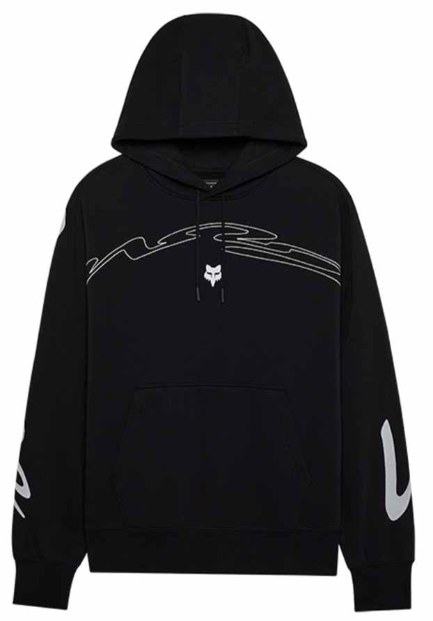 Fox Energy Face Oversized Fleece Pullover Black FRONT 