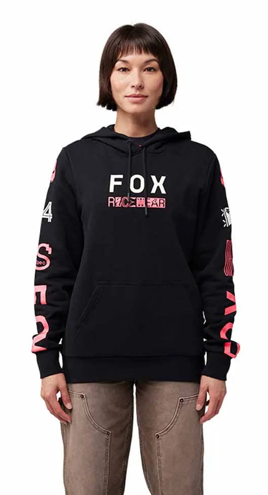 Fox W Race Spec Fleece Pullover Black FRONT FACING MODEL 