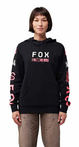 Fox W Race Spec Fleece Pullover Black FRONT FACING MODEL 
