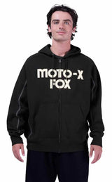 Fox Moto-X Oversized Fleece Zip Hoodie Black FRONT FACING MODEL