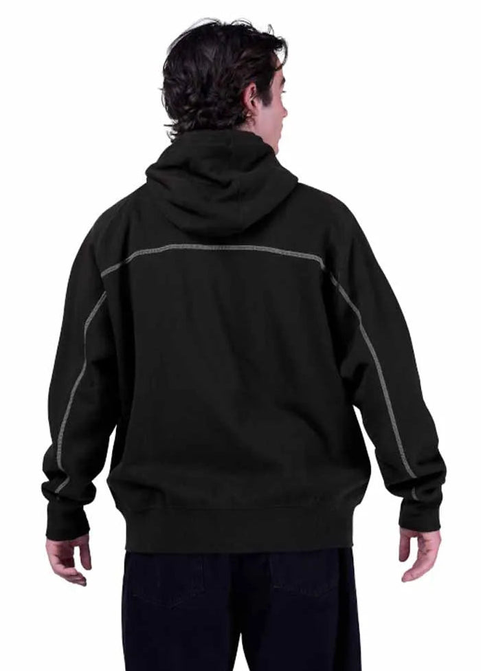 Fox Moto-X Oversized Fleece Zip Hoodie Black BACK FACING MODEL