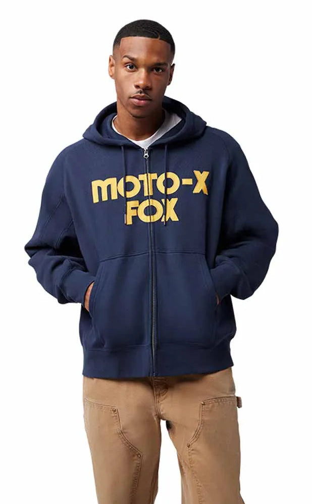 Fox Moto-X Oversized Fleece Zip Midnight front facing model