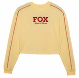 Fox Women's Speed & Service Long Sleeve Crop Top Pale Yellow FRONT