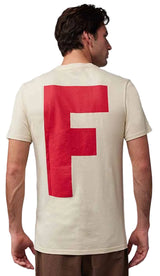 Fox Big F SS Premium Tee Cream BACK FACING MODEL 