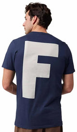 Fox Big F SS Premium Tee Midnight BACK FACING MODEL 