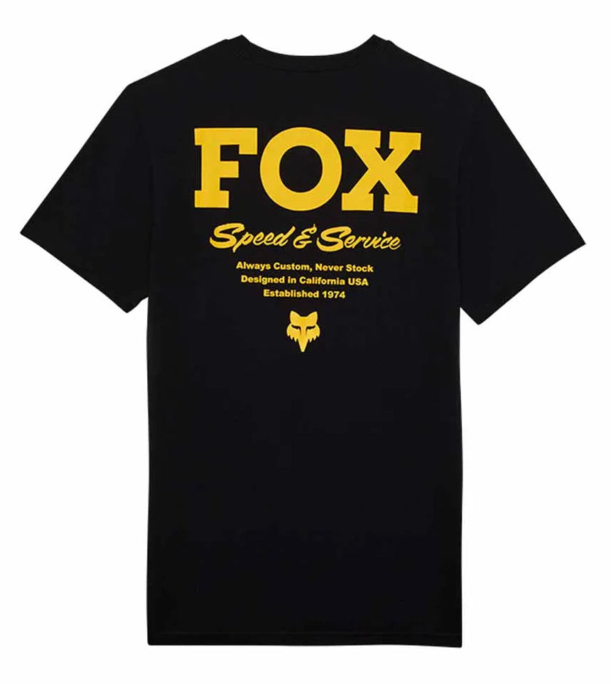 Fox Speed & Service SS Premium Tee Black BACK 