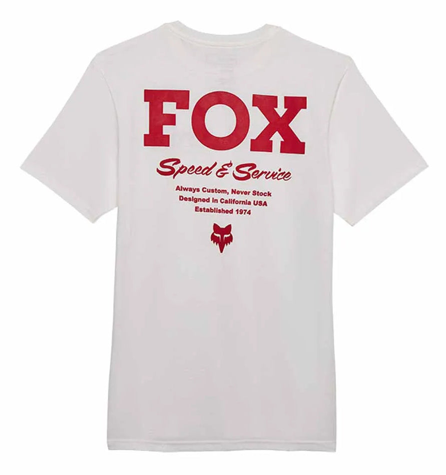 Fox Speed & Service SS Premium Tee Optic White BACK 