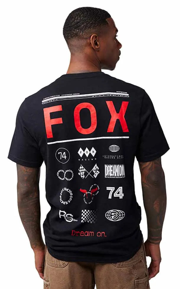 Fox Race Spec SS Premium Tee Black BACK FACING MODEL 