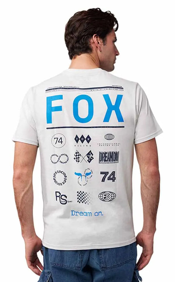 Fox Race Spec SS Premium Tee Light Gray BACK FACING MODEL 