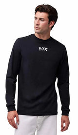 Fox Race Crew LS Premium Tee Black FRONT FACING MODEL 