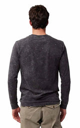 Fox Throttle LS Premium Tee Black BACK FACING MODEL 