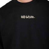 Fox Hello Future Oversized FLC Crew Black FRONT PRINT