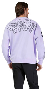 Fox Hello Future Oversized FLC Crew Lilac BACK FACING MODEL 