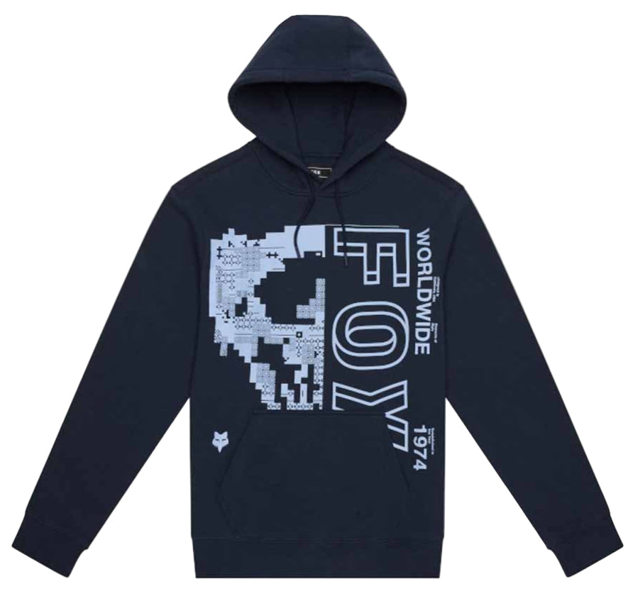 Fox Image Skull Fleece Pullover Midnight FRONT