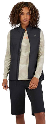 Fox Womens Ranger Wind Vest Black FRONT FACING MODEL