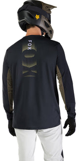 Fox Defend LS Jersey Park Black BACK FACING MODEL