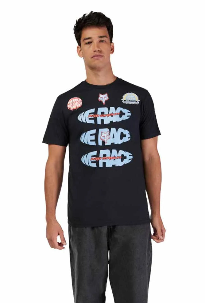 Fox Racing Pro Circuit Short Sleeve Tee Black FRONT FACING MODEL