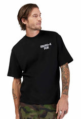 Fox Moto-X Oversized SS Tee Black FRONT FACING MODEL 