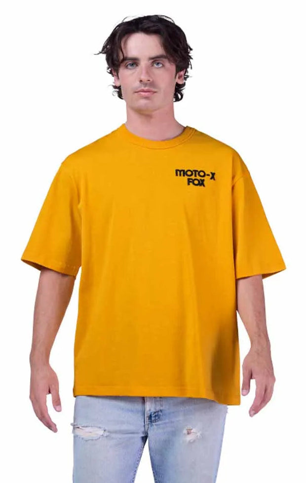 Fox Moto-X Oversized SS Tee Mustard FRONT FACING MODEL 