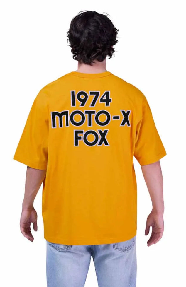 Fox Moto-X Oversized SS Tee Mustard BACK FACING MODEL