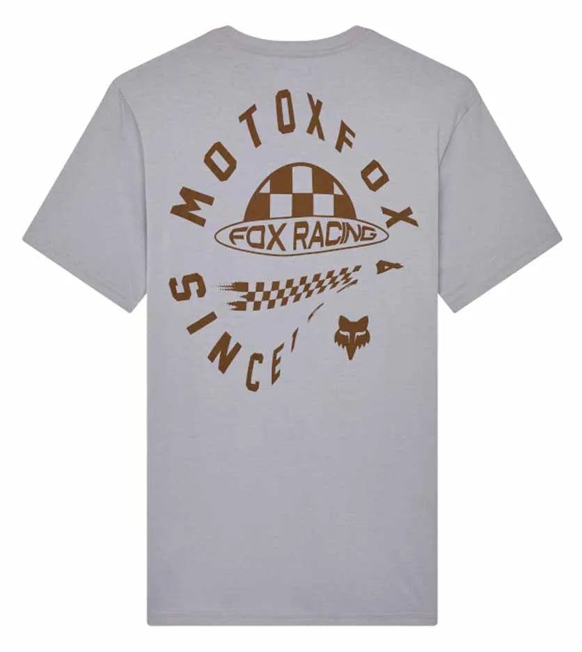 Fox Planet Moto SS Premium Tee Steel Gray BACK 