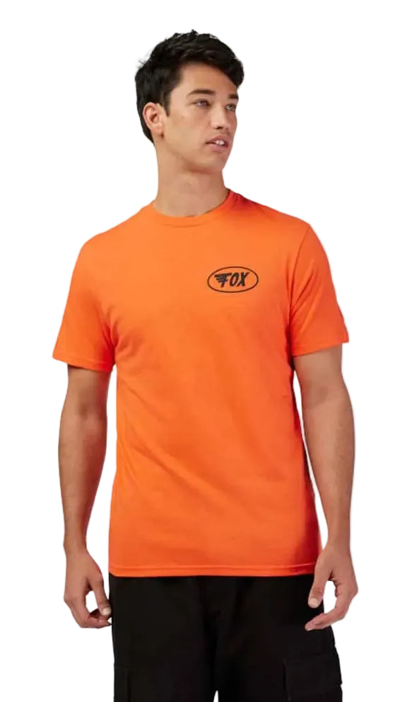 Fox Wing SS Premium Tee Bold Orange FRONT FACING MODEL 