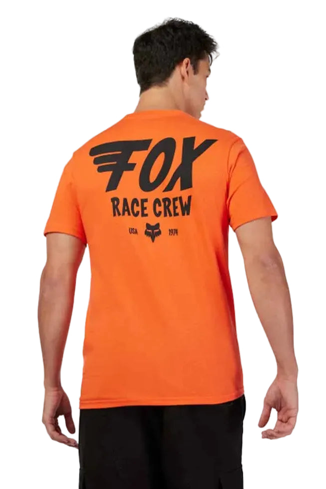 Fox Wing SS Premium Tee Bold Orange BACK FACING MODEL 