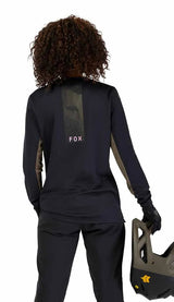 Fox Racing Defend Long Sleeve Jersey Park Black BACK FACING MODEL