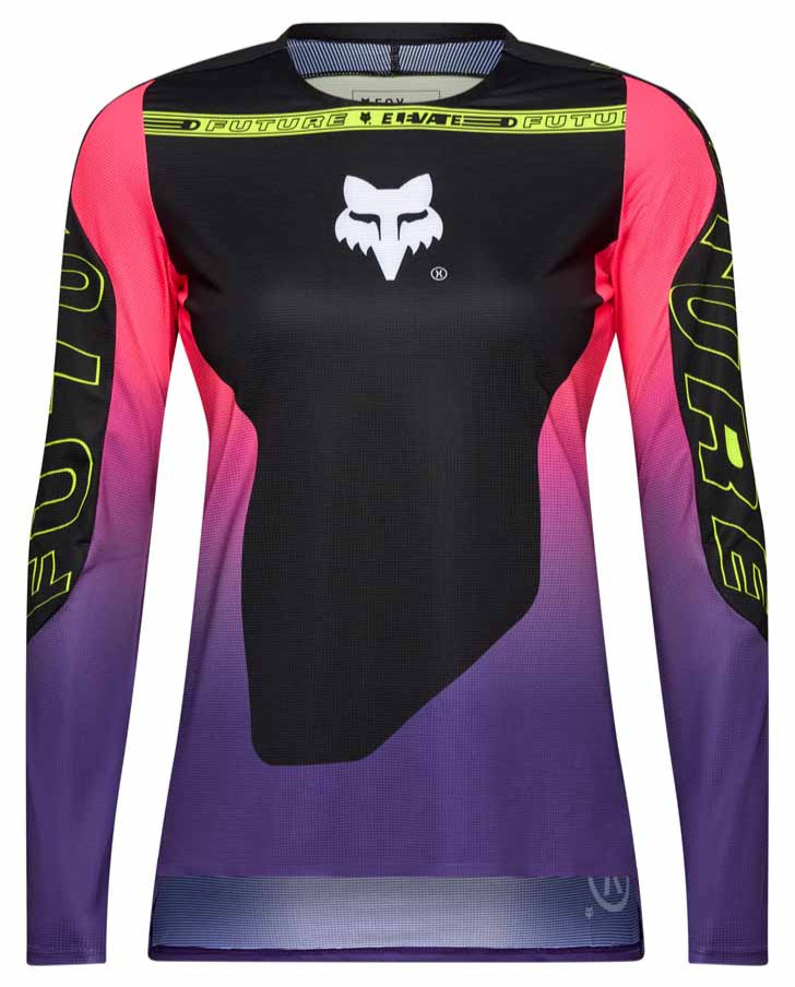 Fox Womens Flexair Long Sleeve Jersey Elevated Black FRONT 