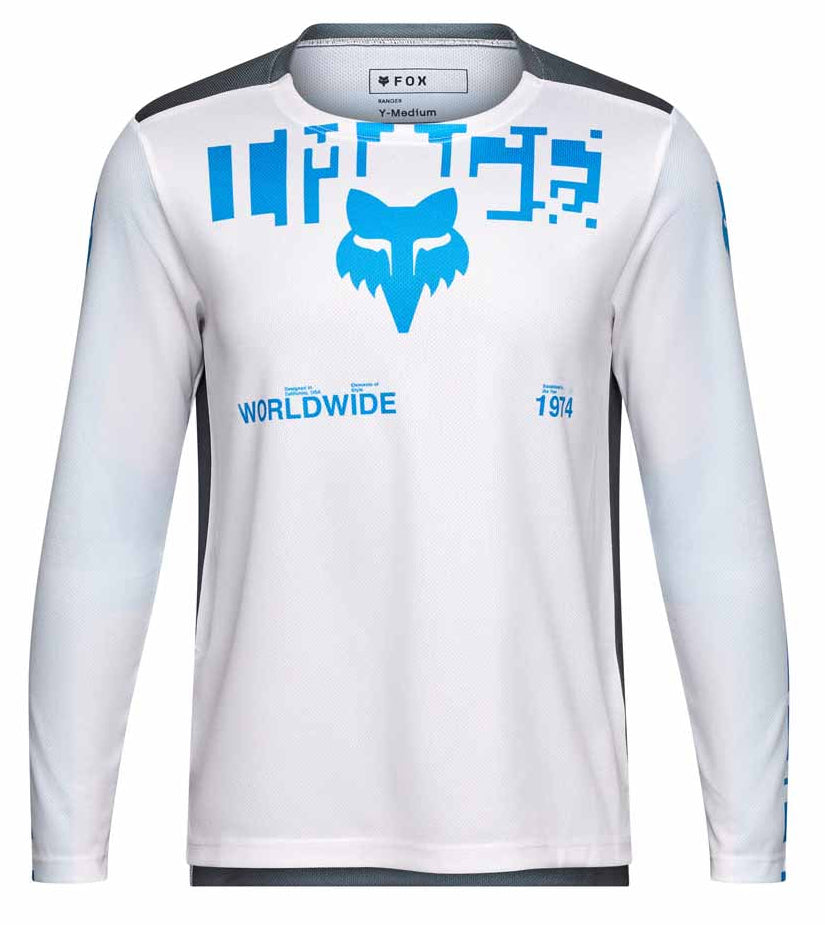 Fox Youth Ranger Long Sleeve Jersey Digi Imag White FRONT