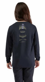 Fox Youth Defend Long Sleeve Jersey Park Black BACK FACING MODEL